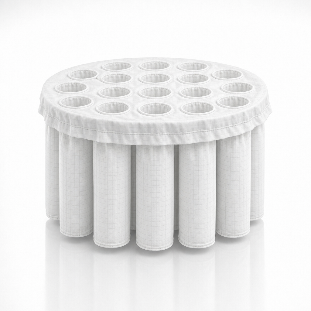 Fluid bed dryer filter bag with antistatic fabric for pharmaceutical granulation and drying
